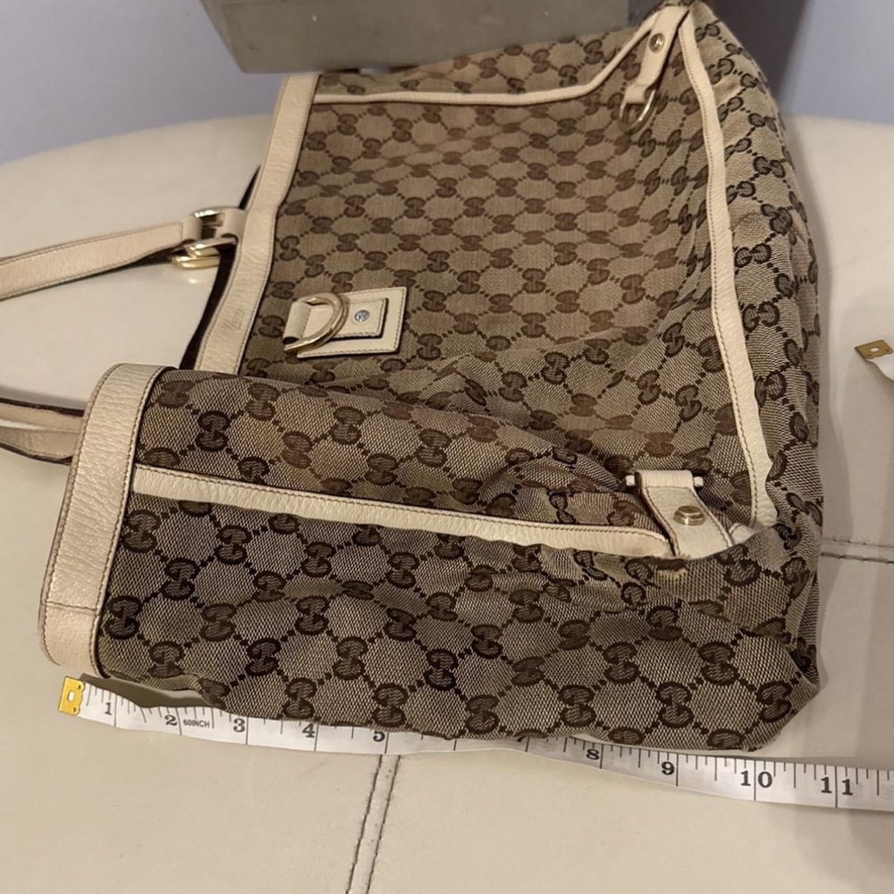 Authentic Gucci Tan Monogram Tote Bag - Picture 3 of 8